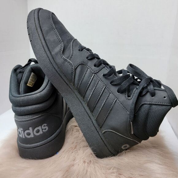 adidas Hoops 3.0 Black Men's Mid Cut Basketball Inspired Shoes Sneakers  10 - Picture 6 of 9